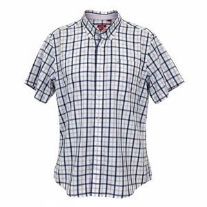 Izod Navy and White Plaid Button Down Shirt